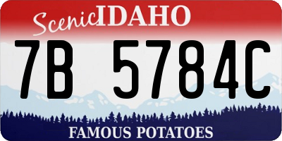 ID license plate 7B5784C