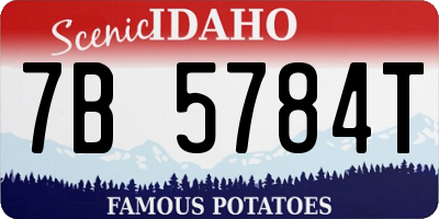 ID license plate 7B5784T