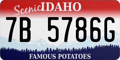 ID license plate 7B5786G