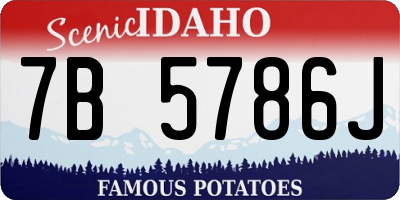 ID license plate 7B5786J