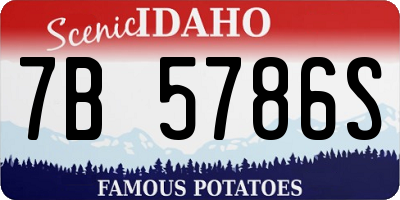 ID license plate 7B5786S
