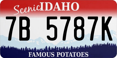 ID license plate 7B5787K