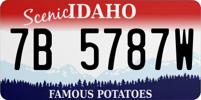 ID license plate 7B5787W