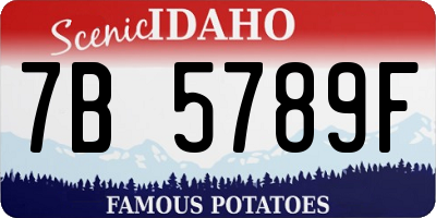 ID license plate 7B5789F