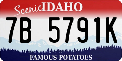 ID license plate 7B5791K