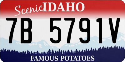 ID license plate 7B5791V