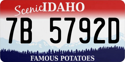 ID license plate 7B5792D