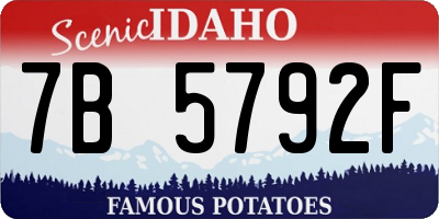 ID license plate 7B5792F