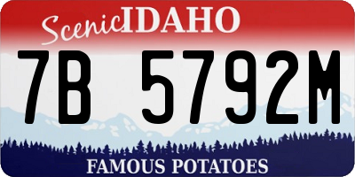 ID license plate 7B5792M