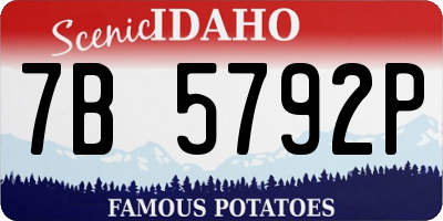 ID license plate 7B5792P