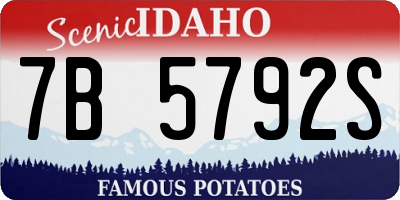 ID license plate 7B5792S