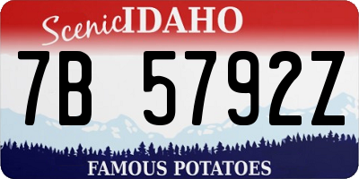 ID license plate 7B5792Z