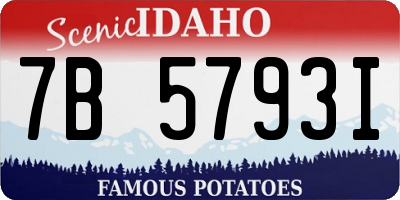 ID license plate 7B5793I