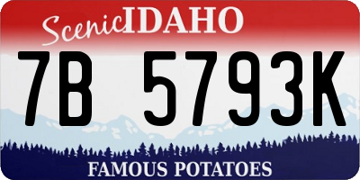 ID license plate 7B5793K