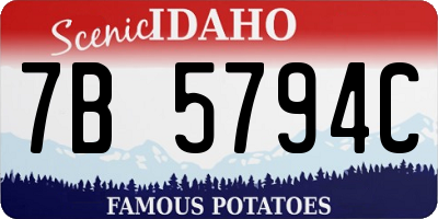 ID license plate 7B5794C