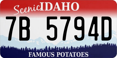 ID license plate 7B5794D