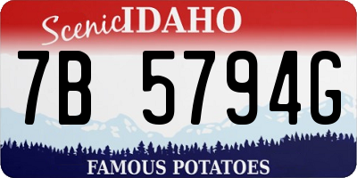 ID license plate 7B5794G