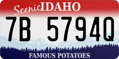 ID license plate 7B5794Q