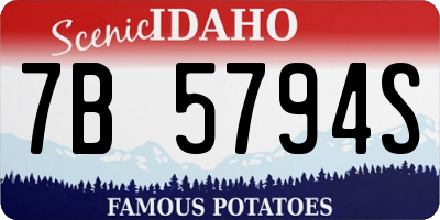 ID license plate 7B5794S
