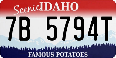 ID license plate 7B5794T