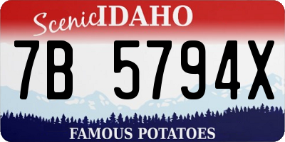 ID license plate 7B5794X