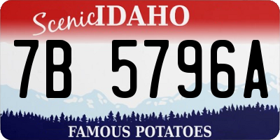ID license plate 7B5796A
