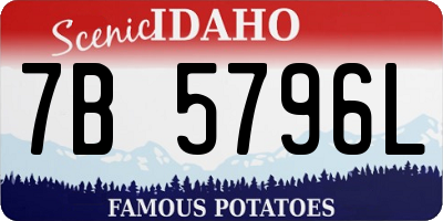 ID license plate 7B5796L