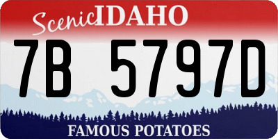 ID license plate 7B5797D
