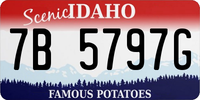 ID license plate 7B5797G