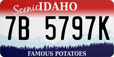 ID license plate 7B5797K