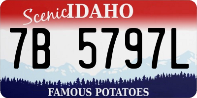 ID license plate 7B5797L