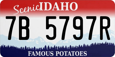 ID license plate 7B5797R