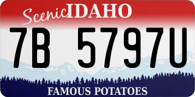 ID license plate 7B5797U