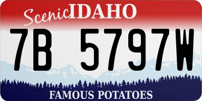 ID license plate 7B5797W