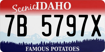 ID license plate 7B5797X
