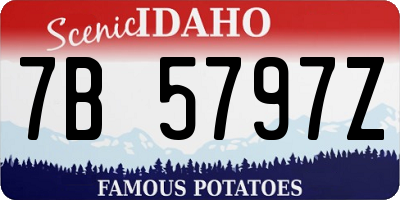 ID license plate 7B5797Z