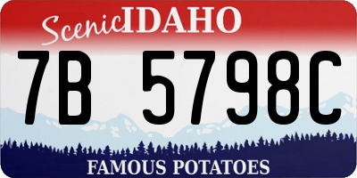 ID license plate 7B5798C