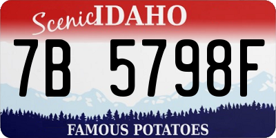 ID license plate 7B5798F