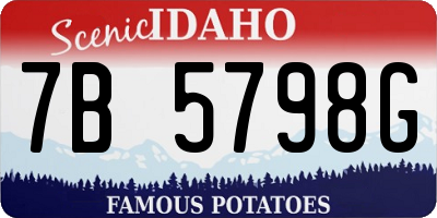 ID license plate 7B5798G