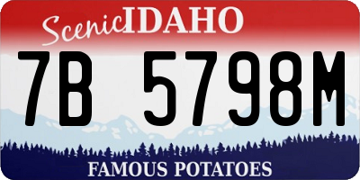 ID license plate 7B5798M