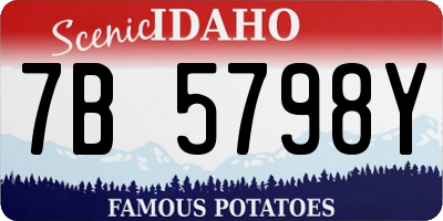 ID license plate 7B5798Y