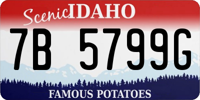 ID license plate 7B5799G