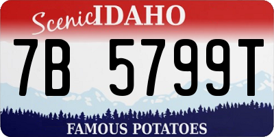 ID license plate 7B5799T
