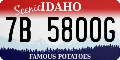 ID license plate 7B5800G