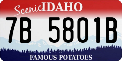 ID license plate 7B5801B