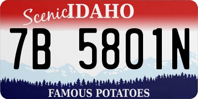 ID license plate 7B5801N