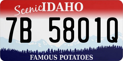 ID license plate 7B5801Q