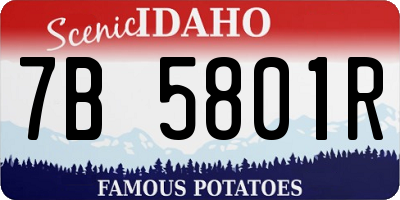 ID license plate 7B5801R