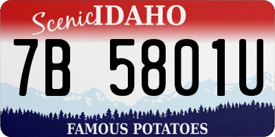 ID license plate 7B5801U