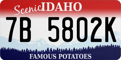 ID license plate 7B5802K